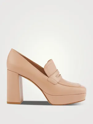 Rouen Leather Platform Penny Loafers