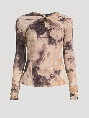 Kandice Printed Cut-Out Top