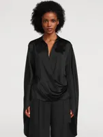 Paradisa Draped Satin Blouse