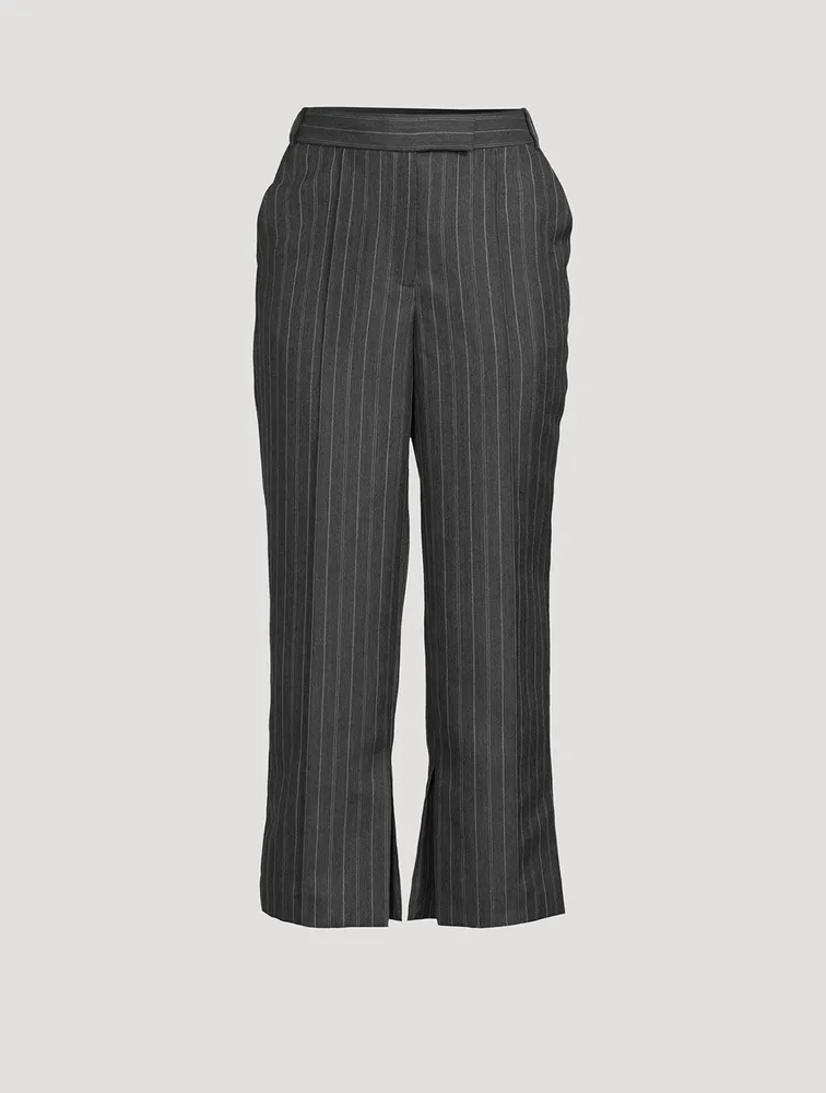 Vera Cropped Trousers Pinstripe Print