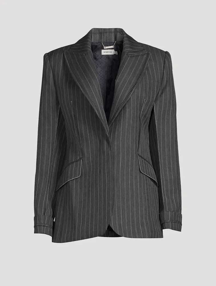 Gamela Blazer Pinstripe Print