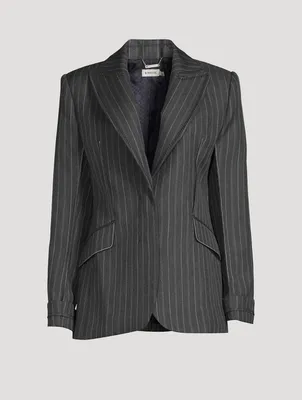 Gamela Blazer Pinstripe Print