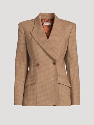 Dorit Double-Breasted Blazer Check Print