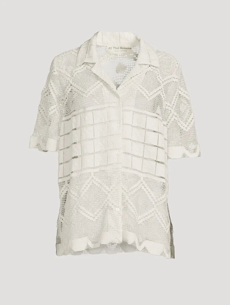 Leaha Lace Short-Sleeve Shirt