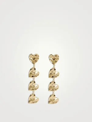Crushed Heart Drop Earrings