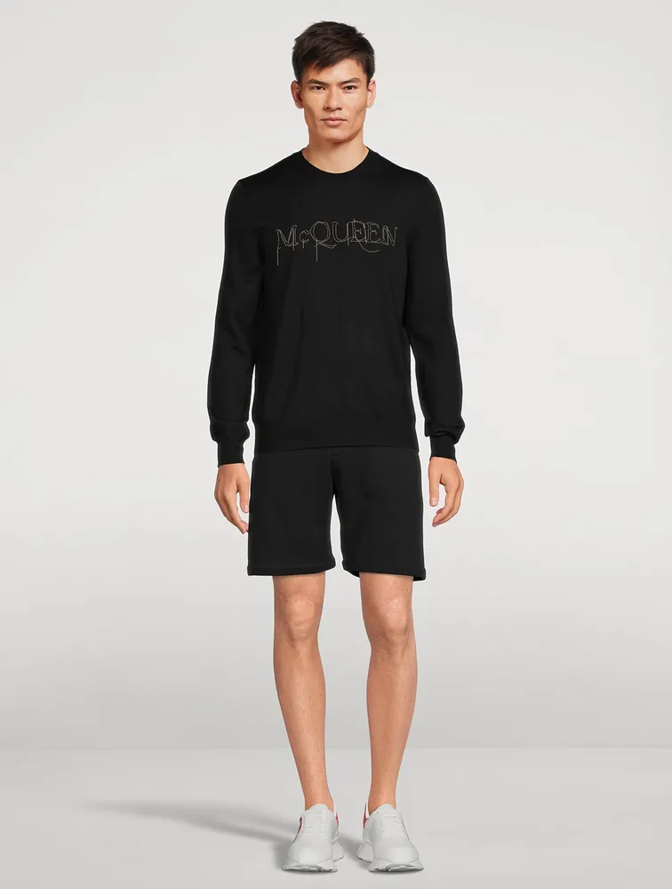 Wool Crewneck Sweater With Logo