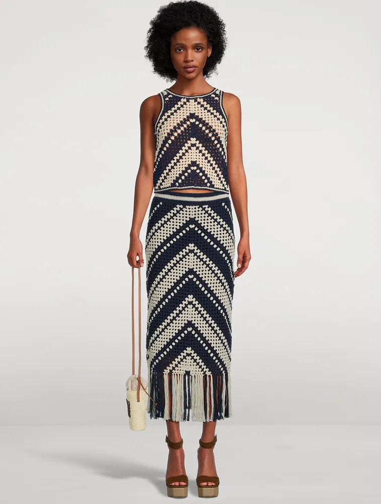 Chintz Crochet Midi Skirt