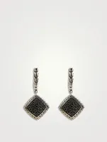 Carved Chain Silver Drop Earrings