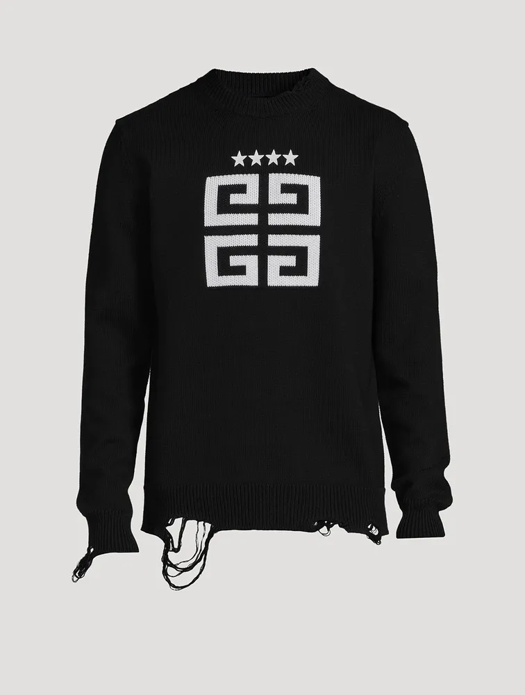 Star Embroidered 4G Logo Crewneck Sweater