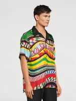 Silk Short-Sleeve Shirt Carretto Print