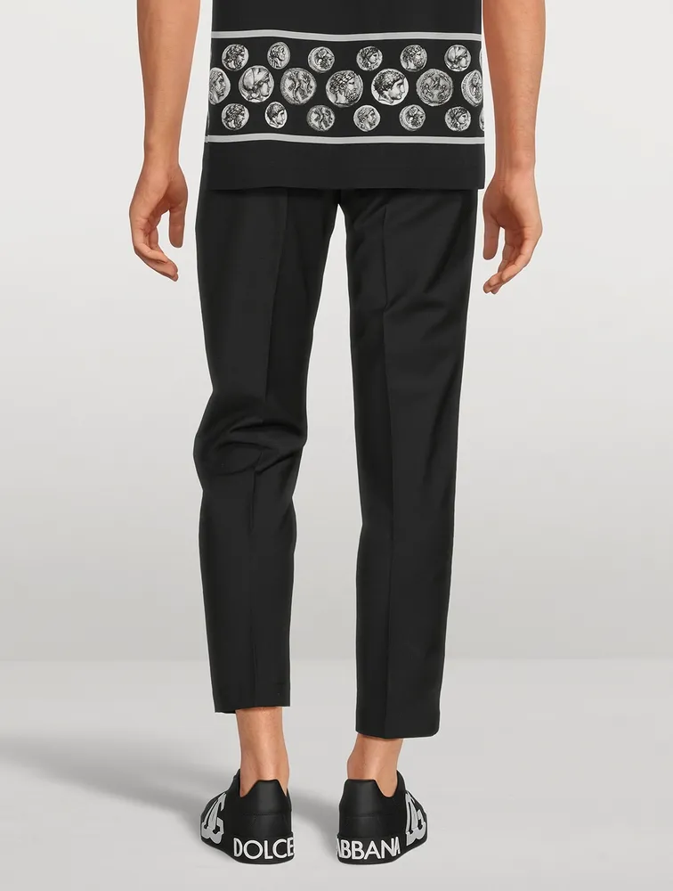 Wool-Blend Tailored Pants