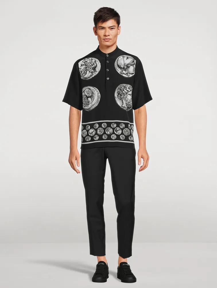 Wool-Blend Tailored Pants