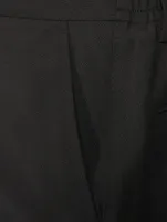 Wool-Blend Tailored Pants