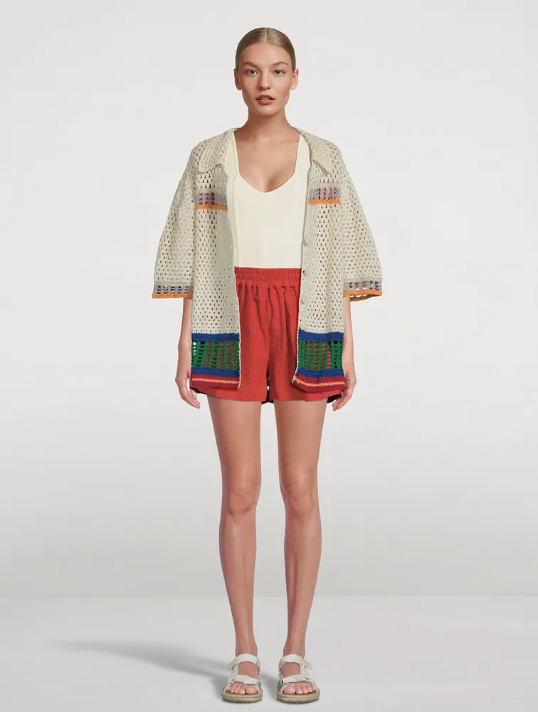 Zippy Crochet Short-Sleeve Shirt