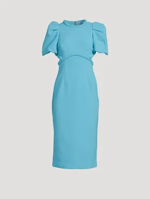 Michelle Puff-Sleeve Midi Dress