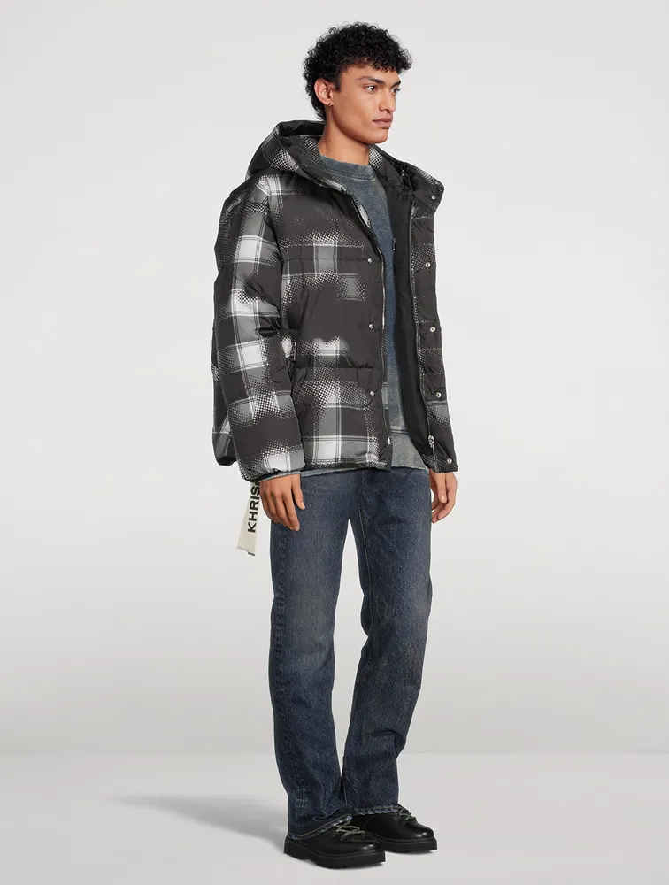 Khrisman Down Puffer Jacket Shades Check Print