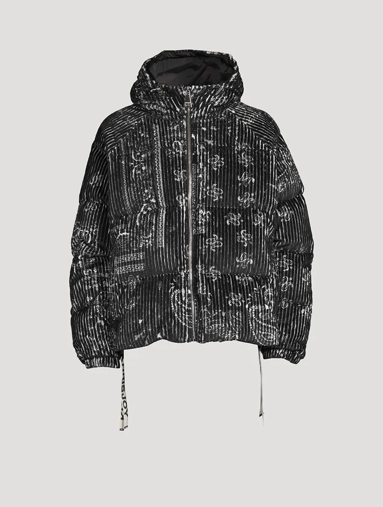 Bandana Corduroy Down Puffer Jacket