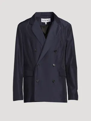 Wool-Blend Double-Breasted Jacket