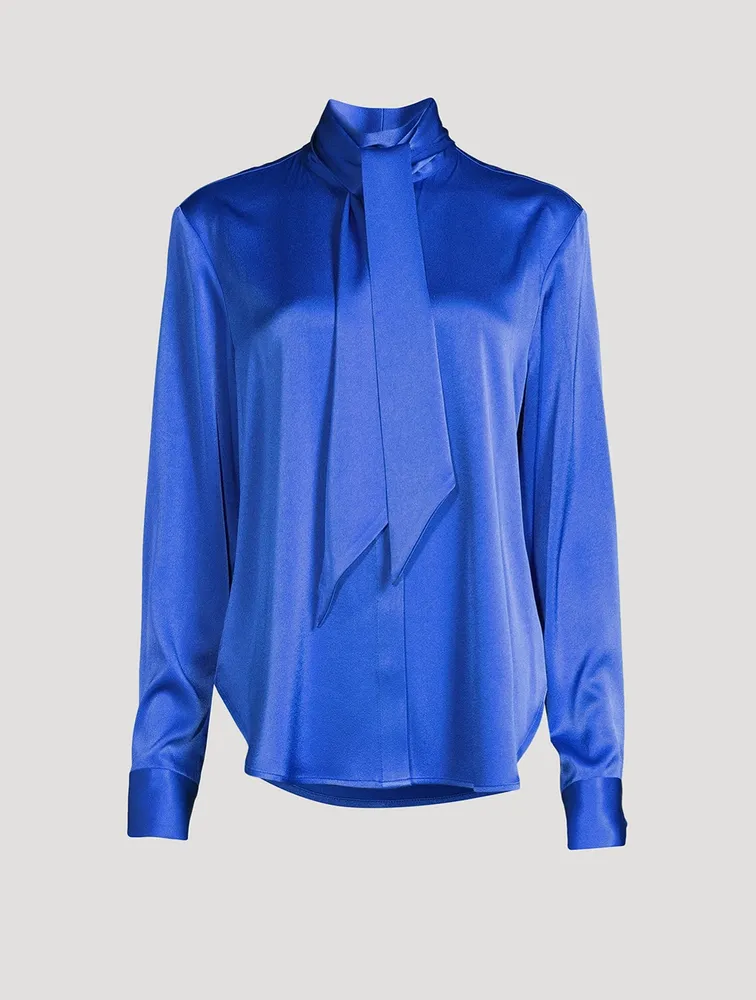 Fallon Satin Bow Blouse