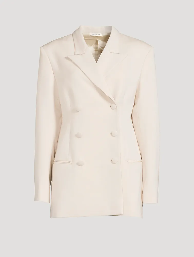 Cheval Wool Double-Breasted Suit Jacket