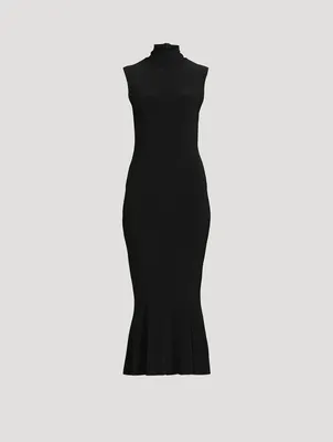 Turtleneck Fishtail Midi Dress