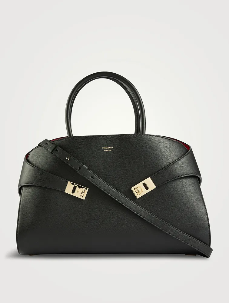 Medium Hug Leather Satchel