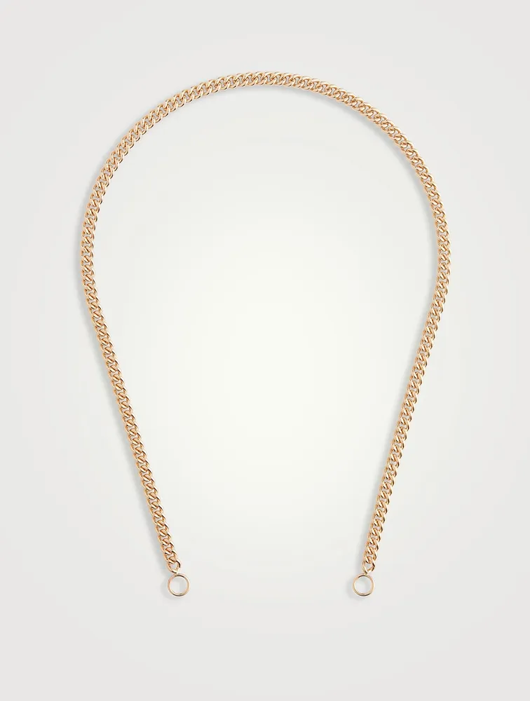 14K Gold Heavy Curb Chain Necklace