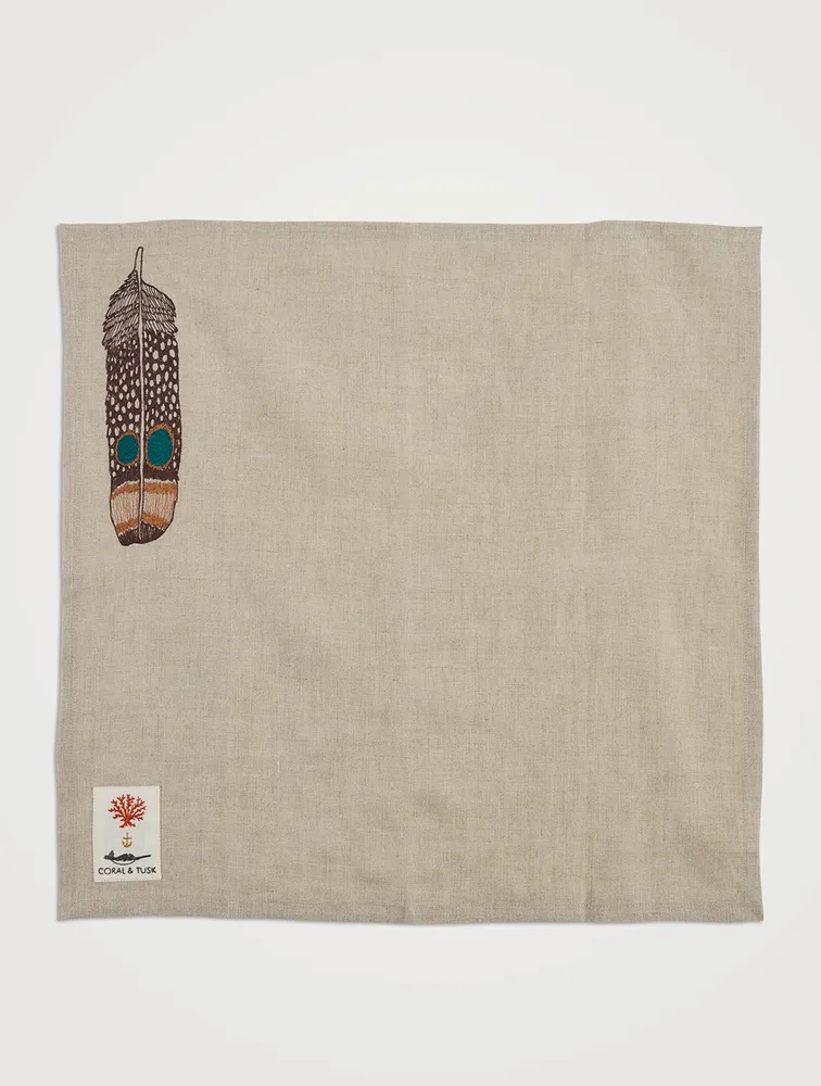 Owl Feather Dinner Napkin