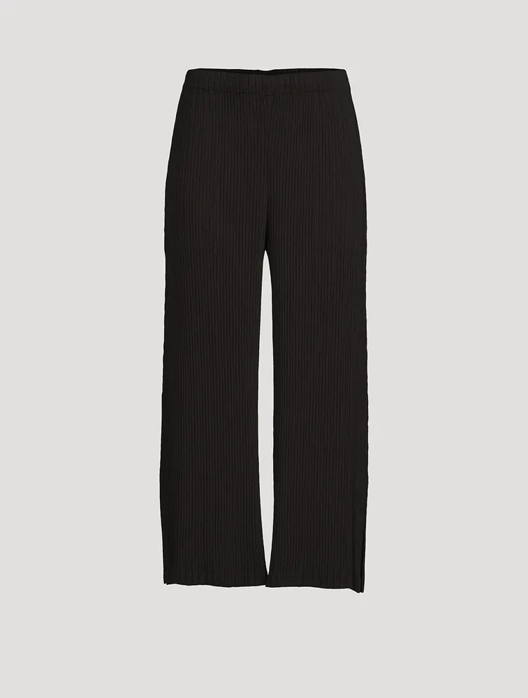 Hatching Pleats Pants