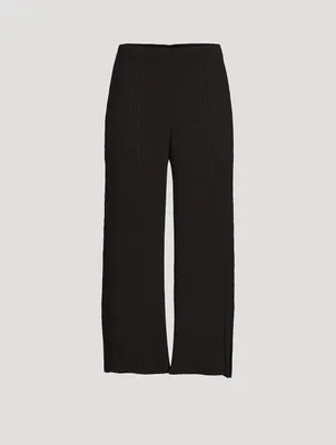 Hatching Pleats Pants