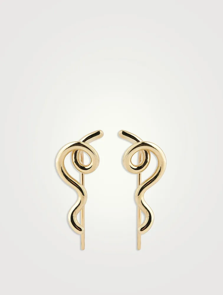 9K Gold Short Wave Earrings