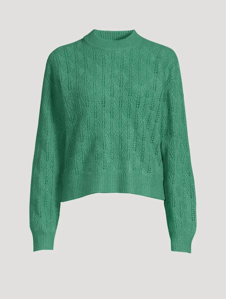 Cashmere Pointelle Knit Sweater