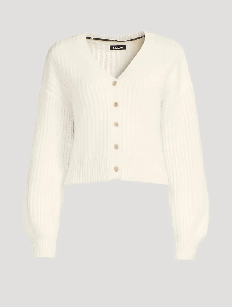 Super Luxe Cashmere Fisherman Cropped Cardigan