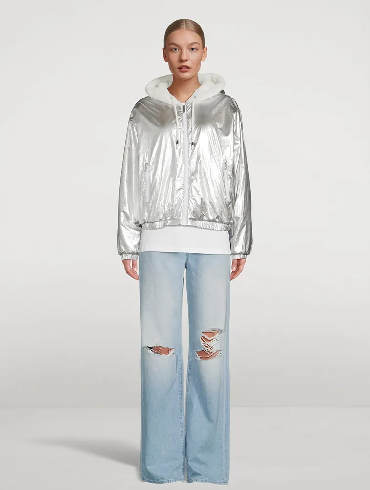Eaton Reversible Metallic Faux Fur Hoodie
