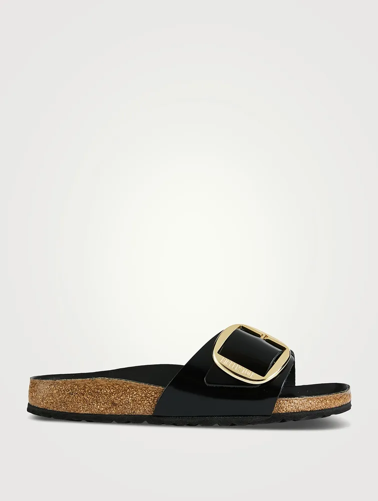 Madrid Big Buckle Leather Slide Sandals