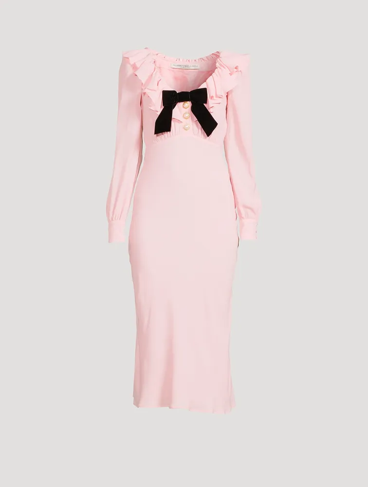 Silk-Blend Midi Dress