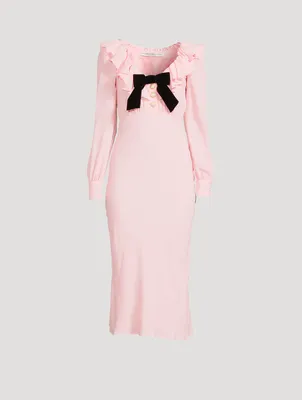 Silk-Blend Midi Dress