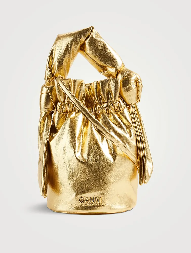 Occasion Metallic Crossbody Bucket Bag