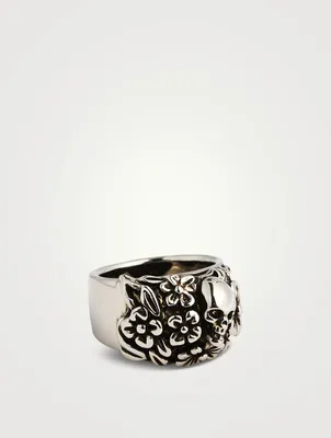 Floral Skull Ring