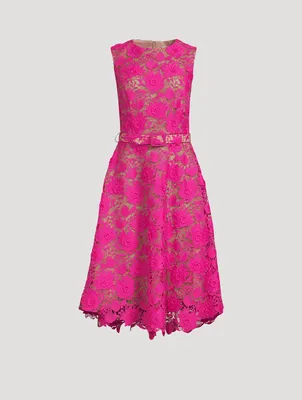 Water Lily Guipure Lace Midi Dress