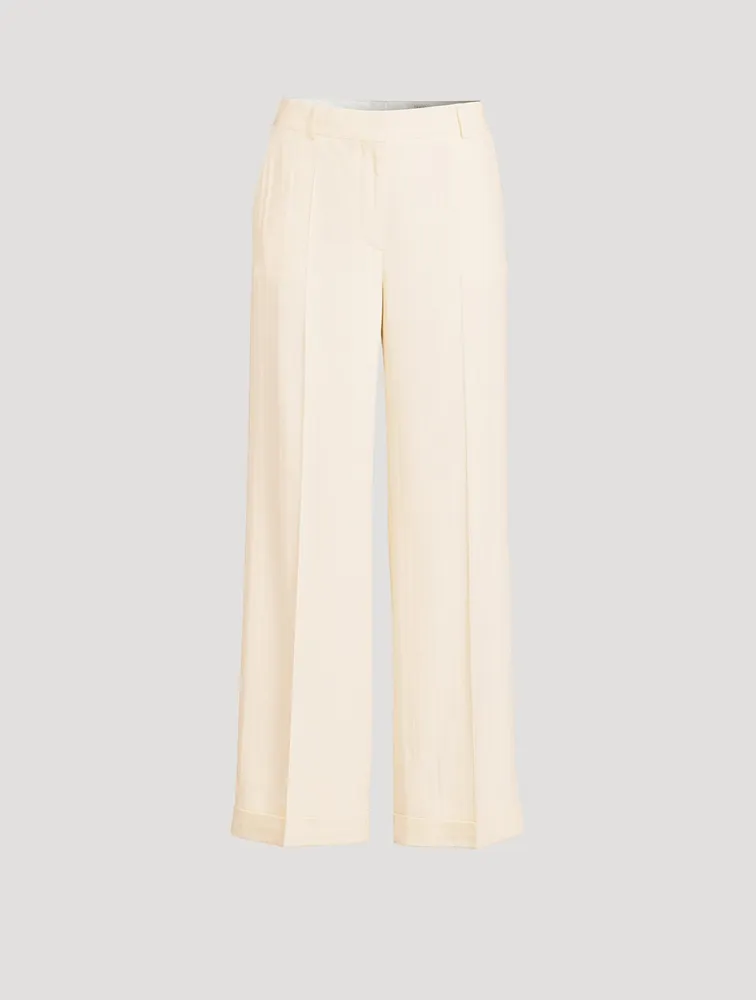 Herringbone Straight-Leg Trousers