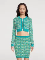 Versace Allover Cropped Cardigan