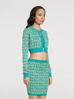 Versace Allover Cropped Cardigan