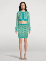 Versace Allover Cropped Cardigan