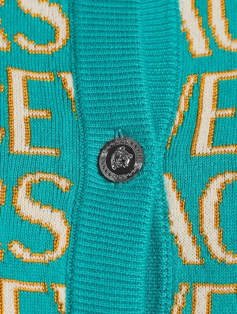 Versace Allover Cropped Cardigan