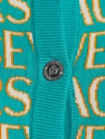 Versace Allover Cropped Cardigan