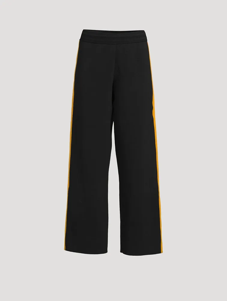 Side-Snap Organic Cotton-Blend Track Pants