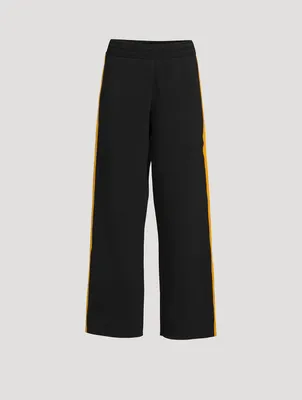 Side-Snap Organic Cotton-Blend Track Pants