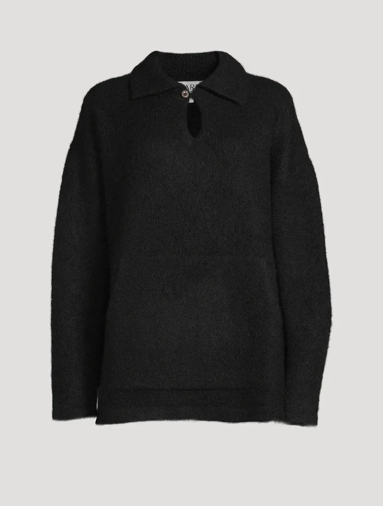 Felted Alpaca And Wool-Blend Polo Sweater