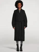 Felted Alpaca And Wool Wrap Coat